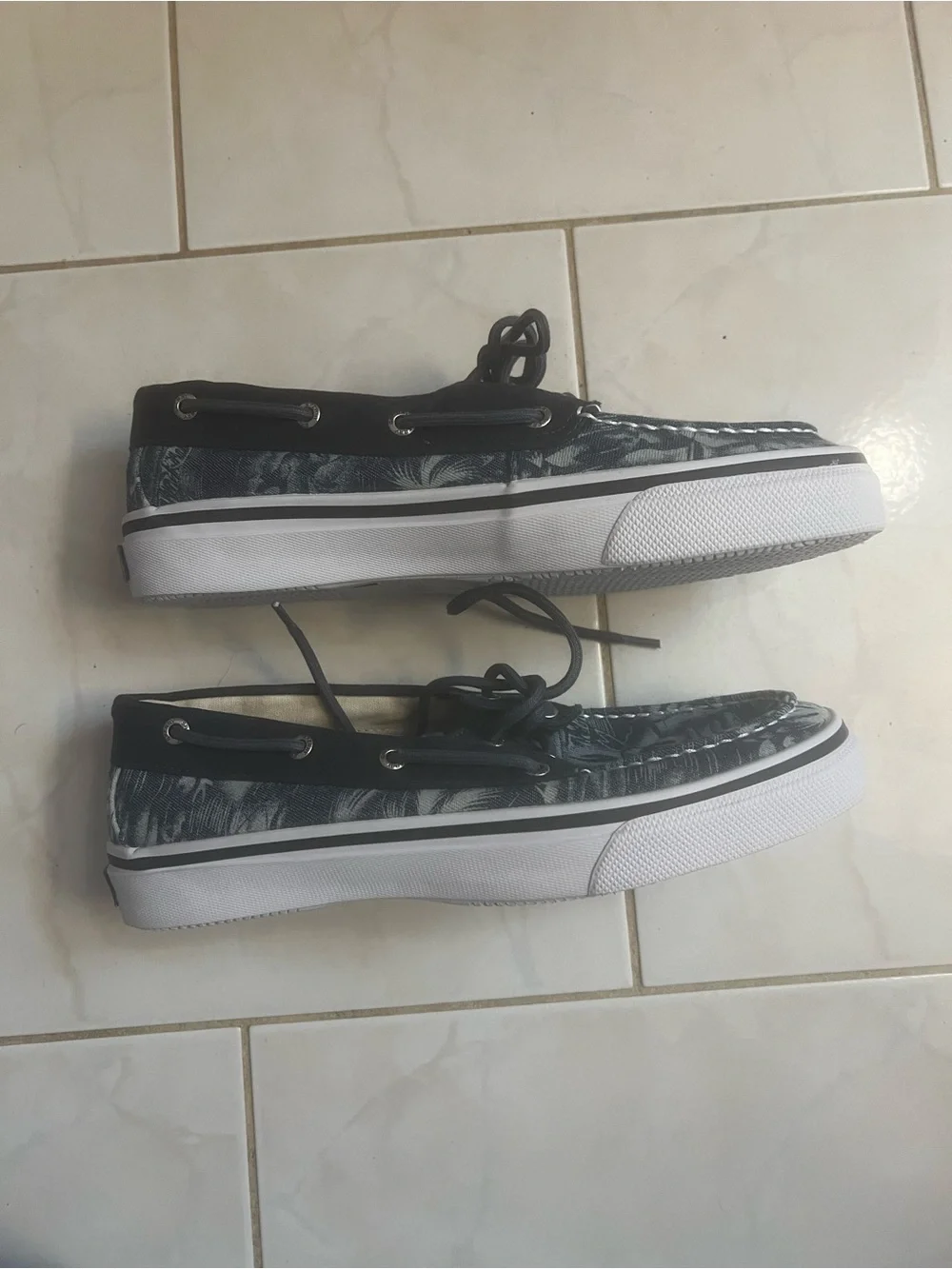 Sperry Top-Sider Men’s Navy Patterned Canvas Boat Shoes